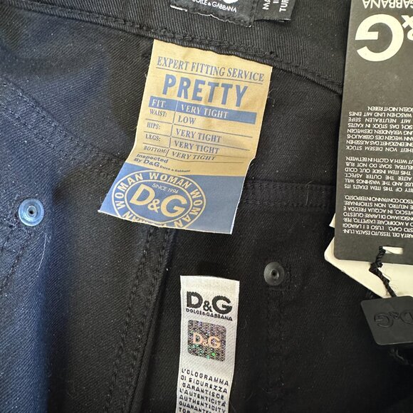 Dolce & Gabbana Pretty Jeans NWT 32 Tight Fit Black Zipper Ankle - Picture 8 of 10